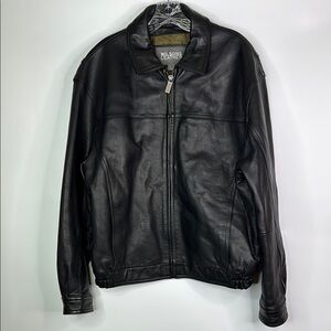 Wilson's Leather Black Insulated Leather Full Zip Jacket Size Large